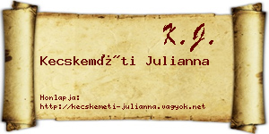 Kecskeméti Julianna névjegykártya
