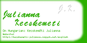 julianna kecskemeti business card